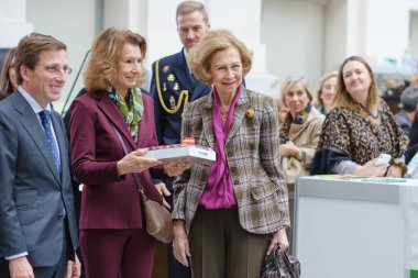 Queen Sofia visits the charity bazaar Nuevo Futuro at the Palacio de Cibeles on November 15 2024 in Madrid Spain clipart