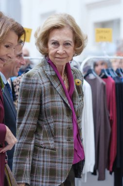 Queen Sofia visits the charity bazaar Nuevo Futuro at the Palacio de Cibeles on November 15 2024 in Madrid Spain clipart