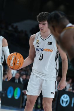 Hugo Gonzalez  of Real Madrid  during Liga Endesa match between Real Madrid and  Lleida at WiZink Center on 17 November  2024 in Madrid Spain clipart