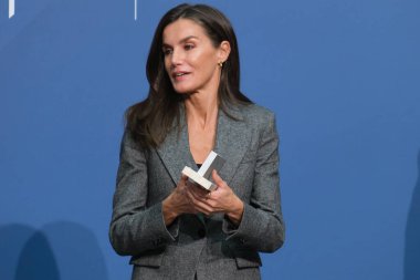 İspanya Kraliçesi Letizia, 20 Kasım 2024 tarihinde İspanya 'nın Madrid kentinde gerçekleştirilen 