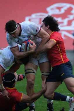 İspanya 'nın 23 Kasım 2024 tarihinde İspanya' nın başkenti Madrid 'deki Estadio Nacional Complutense' de oynanan İspanyol ve ABD milli takımları arasındaki ragbi maçı sırasında oyuncular harekete geçti.