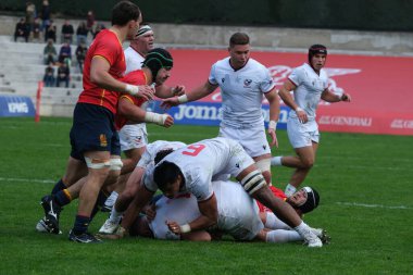İspanya 'nın 23 Kasım 2024 tarihinde İspanya' nın başkenti Madrid 'deki Estadio Nacional Complutense' de oynanan İspanyol ve ABD milli takımları arasındaki ragbi maçı sırasında oyuncular harekete geçti.
