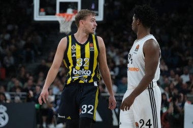 Arturs Zagars  of Fenerbahce Istanbul  during the Turkish Airlines EuroLeague Regular Season Round 14 match between Real Madrid and Fenerbahce Beko Istanbul at WiZinkCenter on December 05 2024 in Madrid Spain clipart