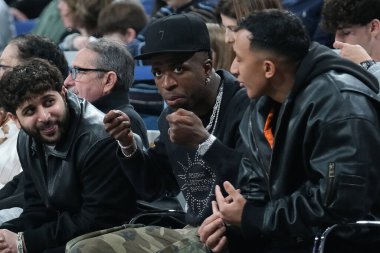 Vincius Jr., Real Madrid ile Fenerbahçe İstanbul arasındaki Türk Hava Yolları EuroLeague sırasında, 05 Aralık 2024 tarihinde İspanya 'nın Madrid kentinde WiZink Center' da