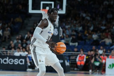 Real Madrid 'in Real Madrid oyuncusu Eli Ndiaye, Real Madrid - Unicaja maçı sırasında İspanya' nın başkenti Madrid 'de oynanmıştır.