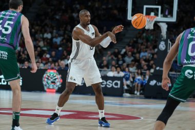 Serge Ibaka  player of Real Madrid at WiZink Center during the Real Madrid v Unicaja -Liga Endesa match on  08 December  2024 in Madrid Spain clipart