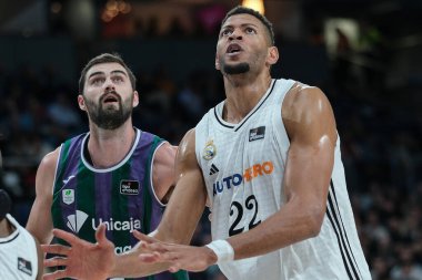 Edy Tavares  player of Real Madrid at WiZink Center during the Real Madrid v Unicaja -Liga Endesa match on  08 December  2024 in Madrid Spain clipart