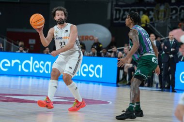 Sergio Llull  player of Real Madrid at WiZink Center during the Real Madrid v Unicaja -Liga Endesa match on  08 December  2024 in Madrid Spain clipart