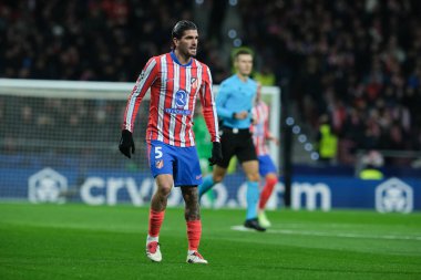 Atletico de Madrid 'den Rodrigo De Paul UEFA Şampiyonlar Ligi karşılaşmasında Atletico de Madrid ile Slovan Bratislava arasında 11 Aralık' ta Madrid 'deki Metropolitano Stadyumu' nda oynanan karşılaşmada