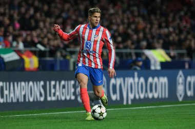Atletico de Madrid 'den Giuliano Simeone UEFA Şampiyonlar Ligi maçında Atletico de Madrid ile Slovan Bratislava arasında 11 Aralık' ta Madrid Metropolitano Stadyumu 'nda oynanan karşılaşmada