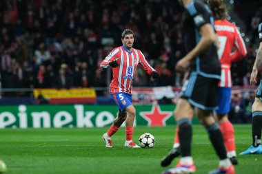Atletico de Madrid 'den Rodrigo De Paul UEFA Şampiyonlar Ligi karşılaşmasında Atletico de Madrid ile Slovan Bratislava arasında 11 Aralık' ta Madrid 'deki Metropolitano Stadyumu' nda oynanan karşılaşmada
