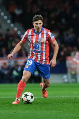 Atletico de Madrid 'den Julian Alvarez UEFA Şampiyonlar Ligi maçında Atletico de Madrid ile Slovan Bratislava arasında 11 Aralık' ta Madrid 'deki Metropolitano Stadyumu' nda oynanan karşılaşmada