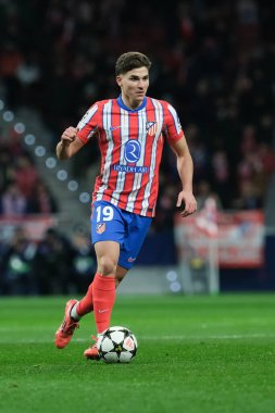 Atletico de Madrid 'den Julian Alvarez UEFA Şampiyonlar Ligi maçında Atletico de Madrid ile Slovan Bratislava arasında 11 Aralık' ta Madrid 'deki Metropolitano Stadyumu' nda oynanan karşılaşmada