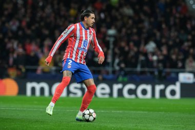 Atletico de Madrid 'den Jose Gimenez UEFA Şampiyonlar Ligi karşılaşmasında Atletico de Madrid ile Slovan Bratislava arasında 11 Aralık' ta Madrid 'deki Metropolitano Stadyumu' nda oynanan karşılaşmada