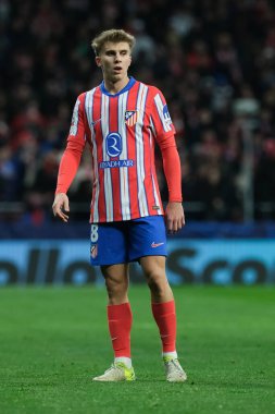 Atletico de Madrid 'den Pablo Barrios UEFA Şampiyonlar Ligi karşılaşmasında Atletico de Madrid ile Slovan Bratislava arasında 11 Aralık' ta Madrid 'deki Metropolitano Stadyumu' nda oynanan karşılaşmada