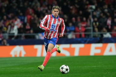 Atletico de Madrid 'den Giuliano Simeone UEFA Şampiyonlar Ligi maçında Atletico de Madrid ile Slovan Bratislava arasında 11 Aralık' ta Madrid Metropolitano Stadyumu 'nda oynanan karşılaşmada