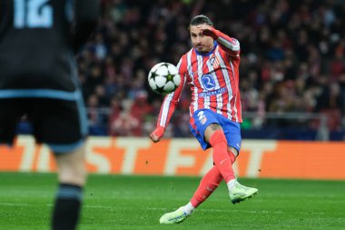 Atletico de Madrid 'den Jose Gimenez UEFA Şampiyonlar Ligi karşılaşmasında Atletico de Madrid ile Slovan Bratislava arasında 11 Aralık' ta Madrid 'deki Metropolitano Stadyumu' nda oynanan karşılaşmada