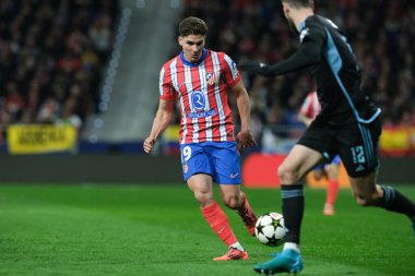 Atletico de Madrid 'den Julian Alvarez UEFA Şampiyonlar Ligi maçında Atletico de Madrid ile Slovan Bratislava arasında 11 Aralık' ta Madrid 'deki Metropolitano Stadyumu' nda oynanan karşılaşmada