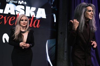 Singer Alaska and Mario Vaquerizo during the photocall of 'Alaska Revealed' at fundacion telefonica in Madrid. 12 December 2024 Spain clipart