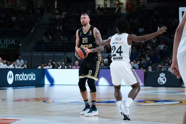 Donatas Motiejunas, 19 Aralık 2024 tarihinde İspanya 'nın Madrid kentinde oynanan Real Madrid ile AS Monaco arasındaki EuroLeague maçı sırasında