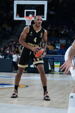 Jaron Blossomgame  during the Turkish Airlines EuroLeague match between Real Madrid and AS Monaco at WiZink Center on 19 December  2024 in Madrid Spain clipart