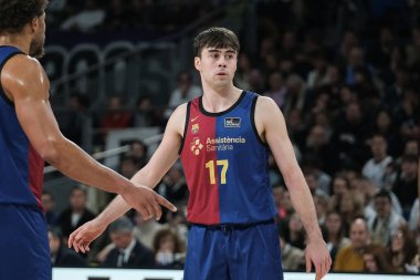 Juan Nunez  of Baca during Liga ACB basketball match Real Madrid and Barca en Wizcenter  on December 29, 2024 in Madrid, Spain clipart