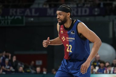 Liga ACB basketbol maçı sırasında Baca 'dan Jabari Parker 29 Aralık 2024 tarihinde Madrid, İspanya' da Real Madrid ve Barca en Wizcenter