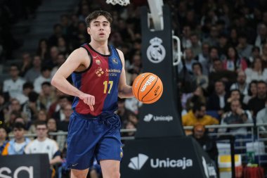 Liga ACB basketbol maçı sırasında Baca 'dan Juan Nunez 29 Aralık 2024 tarihinde Madrid, İspanya' da Real Madrid ve Barca en Wizcenter 'da