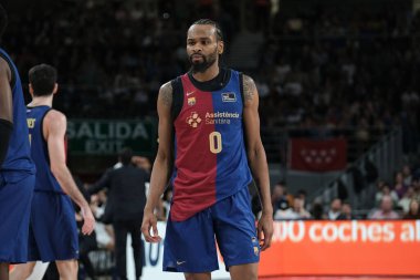 Liga ACB basketbol maçı sırasında Baca 'lı Kevin Punter Real Madrid ve Barca en Wizcenter 29 Aralık 2024 tarihinde İspanya' nın Madrid kentinde oynanmıştır.