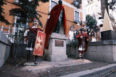 A view of the life-size nativity scene in El Escorial on January 02, 2025 in Madrid, Spain. clipart