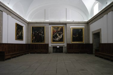 4 Ocak 2025 'te İspanya' da San Lorenzo de El Escorial El Escorial Manastırı 'nın iç manzarası