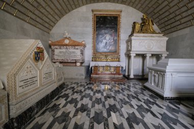 4 Ocak 2025 'te İspanya' da San Lorenzo de El Escorial El Escorial Manastırı 'nın iç manzarası