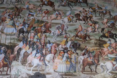 4 Ocak 2025 'te İspanya' da San Lorenzo de El Escorial El Escorial Manastırı 'nın iç manzarası