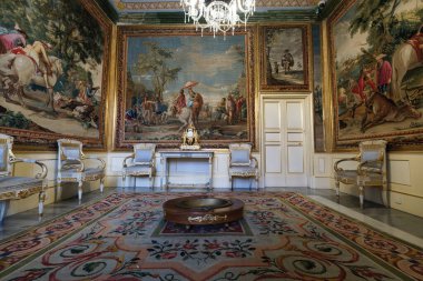 4 Ocak 2025 'te İspanya' da San Lorenzo de El Escorial El Escorial Manastırı 'nın iç manzarası