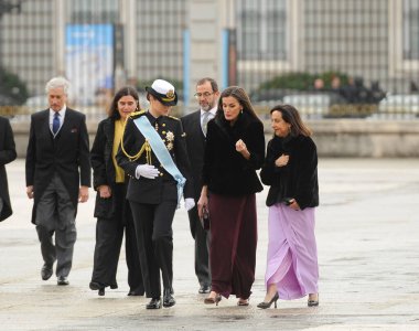  King Felipe VI of Spain, Queen Letizia of Spain  and Crown Princess Leonor of Spain  attend the Pascua Militar ceremony at the Royal Palace on January 06, 2025 in Madrid, Spain. clipart