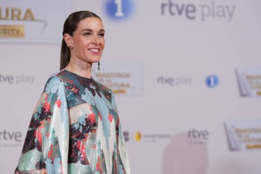 Maestros de la Costura 'nın 9 Ocak 2025' te Madrid 'de Circulo Güzellik Sanatları' nda sunumu sırasında Raquel Sanchez Silva