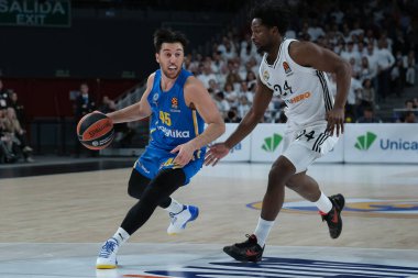 Maccabi Tel Aviv takımından Tamir Blatt, Real Madrid ile Maccabi Tel Aviv arasında 14 Ocak 2025 tarihinde oynanan EuroLeague karşılaşmasında İspanya 'nın başkenti Madrid' de oynanan