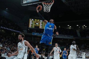 Maccabi Tel Aviv 'den Jasiel Rivero 14 Ocak 2025 tarihinde Madrid' de Real Madrid ile Maccabi Tel Aviv arasında oynanan EuroLeague maçı sırasında İspanya 'nın başkenti Madrid' de oynanmıştır.