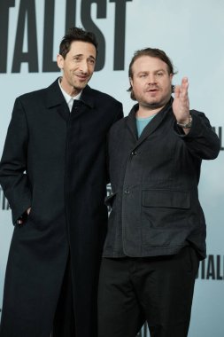 Brady Corbet and actor Adrien Brody attend 'The Brutalist' photocall at the Rosewood Villamagna Hotel on January 17, 2025 in Madrid, Spain.  clipart