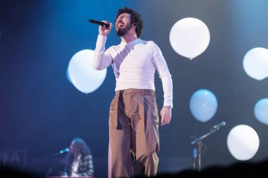 Şarkıcı Marwan Actua 17 Ocak 2025 'te İspanya' nın Madrid kentinde Inverfest 'te verdiği konserde.