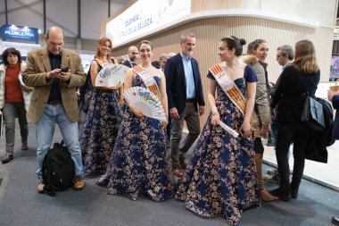 People visit the FITUR 45th Madrid International Tourism Fair at IFEMA in Madrid,  on January 23, 2025 Spain clipart