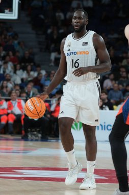 Usman Garuba  of Real Madrid during ACB League match between Real Madrid and Coruna at WiZink Center on January 25, 2025 in Madrid, Spain. clipart