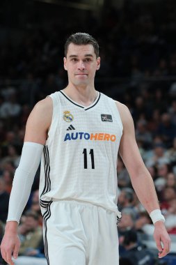 Mario Hezonja  of Real Madrid during ACB League match between Real Madrid and Coruna at WiZink Center on January 25, 2025 in Madrid, Spain. clipart