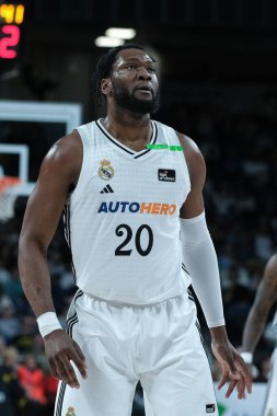 Bruno Fernandez  of Real Madrid during the game between Real Madrid and Joventut Badalona at Movistar Arena on February 02, 2025 in Madrid, Spain. clipart