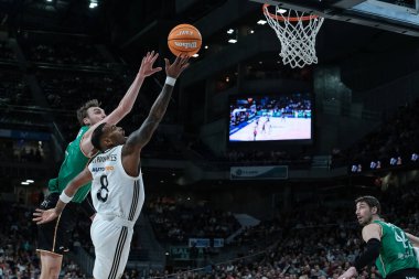 Xavier Rathan  of Real Madrid during the game between Real Madrid and Joventut Badalona at Movistar Arena on February 02, 2025 in Madrid, Spain. clipart