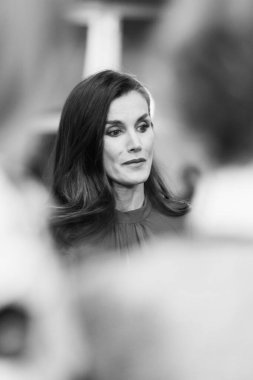 İspanya Kraliçesi Letizia, Dünya Kanser Günü 2025 tarihli Kurumsal etkinliğe 4 Şubat 2025 tarihinde İspanya 'nın Madrid kentinde katılmaktadır..