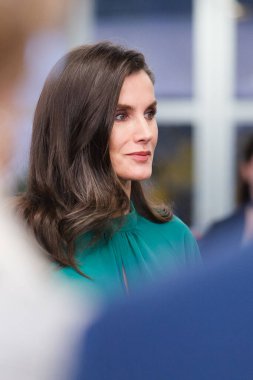 İspanya Kraliçesi Letizia, Dünya Kanser Günü 2025 tarihli Kurumsal etkinliğe 4 Şubat 2025 tarihinde İspanya 'nın Madrid kentinde katılmaktadır..