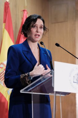 Madrid Topluluğu Başkanı Isabel Diaz Ayuso, 11 Şubat 2024 tarihinde İspanya 'nın Madrid şehrindeki Tıp Akademisi Onursal Akademisyenliği görevinde bulundu.