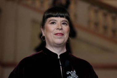  Joana Vasconcelos, Joana Vasconcelos 'un bir sonraki sergisinin sunumuna 14 Şubat 2025' te İspanya 'nın Madrid kentinde katıldı..