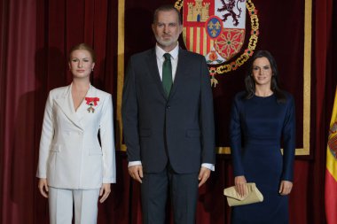 A new waxwork of Crown Princess Leonor of Spain is inaugurated into the Wax Museum on February 14, 2025 in Madrid, Spain. clipart